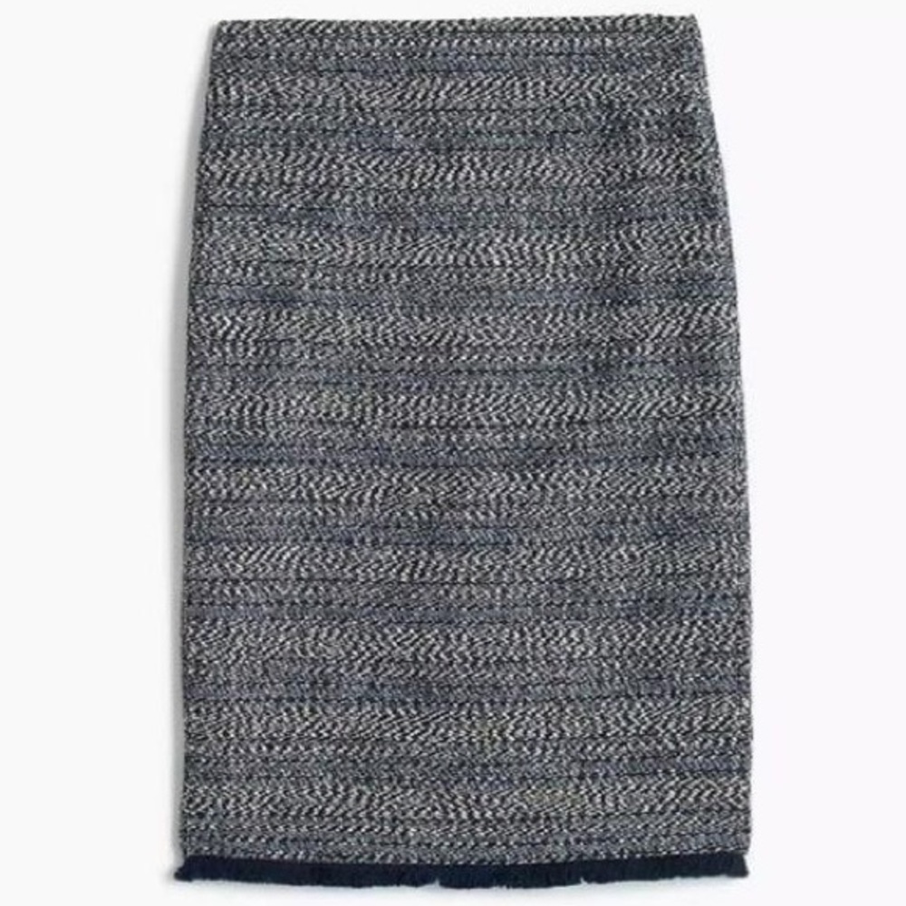 J. Crew Navy High Waist Tweed Pencil Skirt